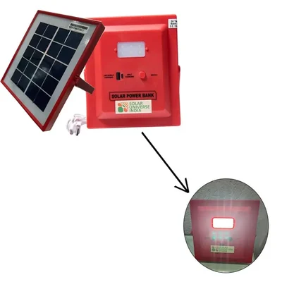 Solar Universe India Solar Power Bank With Led Light, Mobile Charger, 2.5W Solar Panel and Lithium Battery